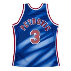 Drazen Petrovic New Jersey Nets Sky Blue Tie Dye 1990-91 Swingman Jersey