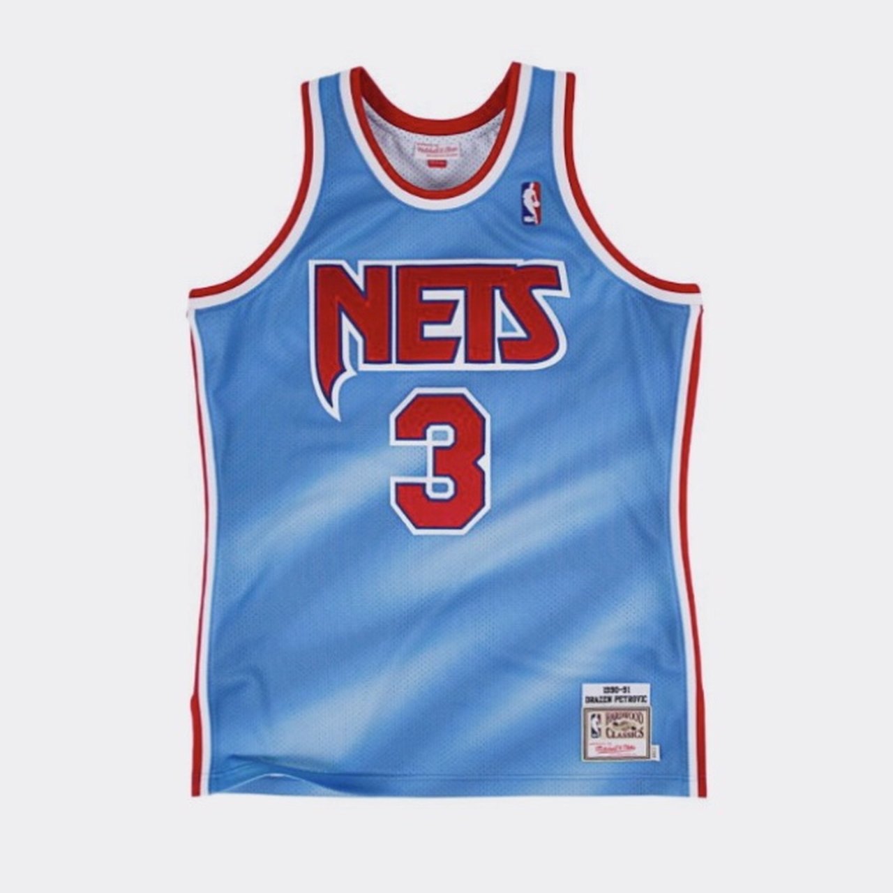 Mitchell & Ness Drazen Petrovic New Jersey Nets Sky Blue Tie Dye 1990-91 Swingman Jersey | Casa de Caps